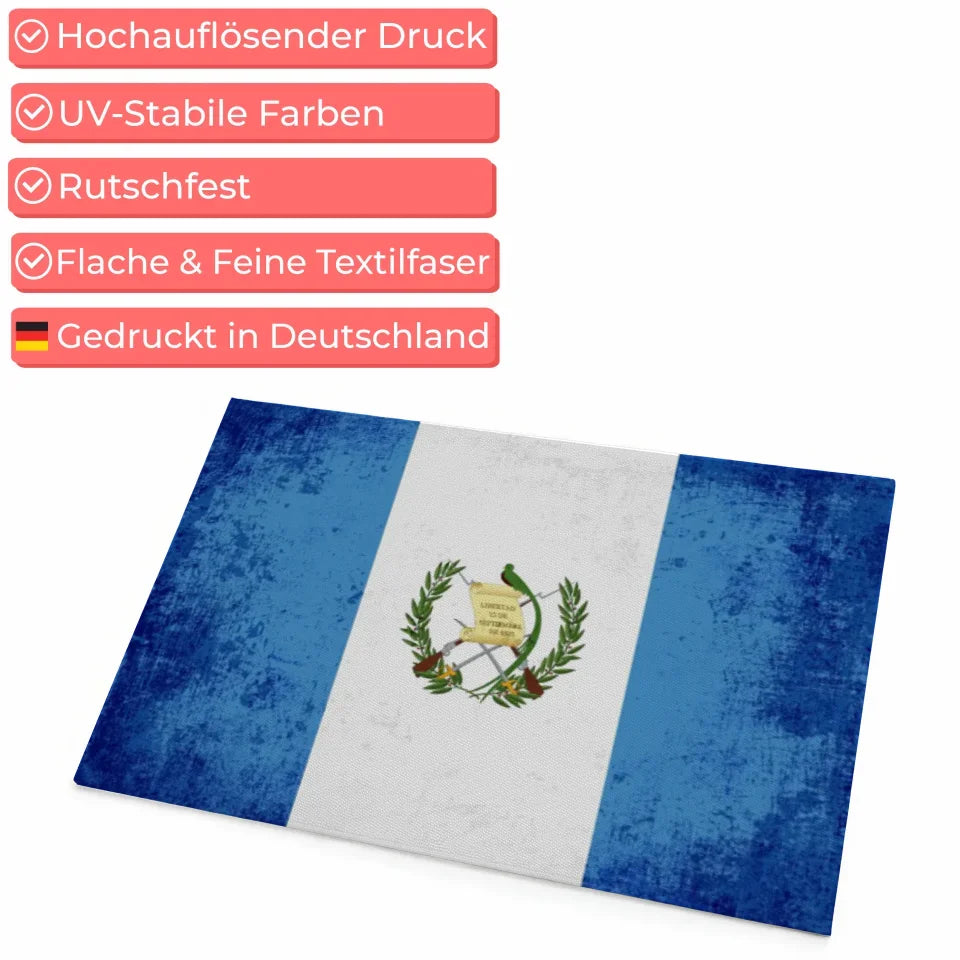 Personalisierte Fußmatte mit Länderflagge und Wunschtext Guatemala 4