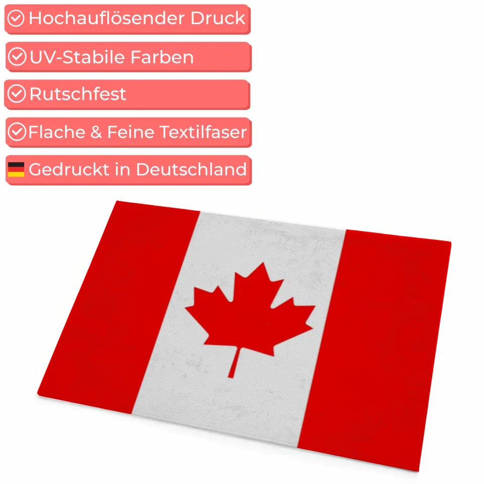 Personalisierte Fußmatte mit Länderflagge Wunschtext Kanada gestalten 4