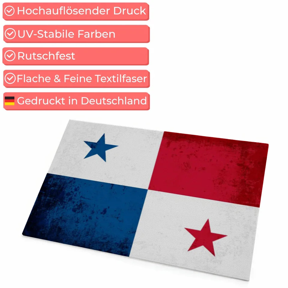 Personalisierte Fußmatte mit Länderflagge und Wunschtext Panama 4
