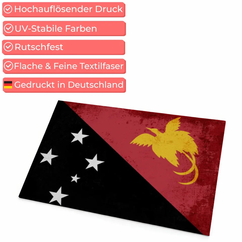 Personalisierte Fußmatte Länderflagge Wunschtext Papua Neuguinea 4