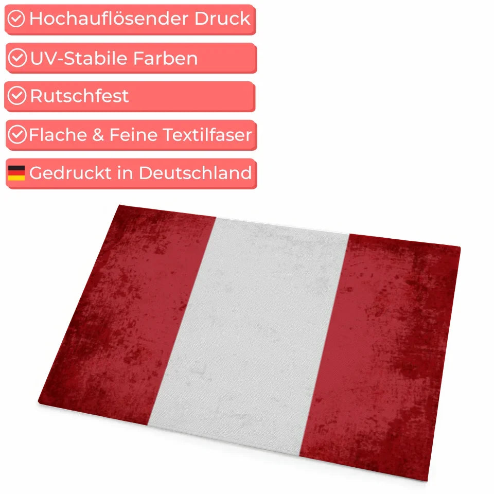 Personalisierte Fußmatte Länderflagge Wunschtext Peru Geschenk 4