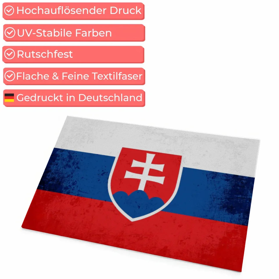 Personalisierte Fußmatte Slowakei mit Wunschtext und Länderflagge 4