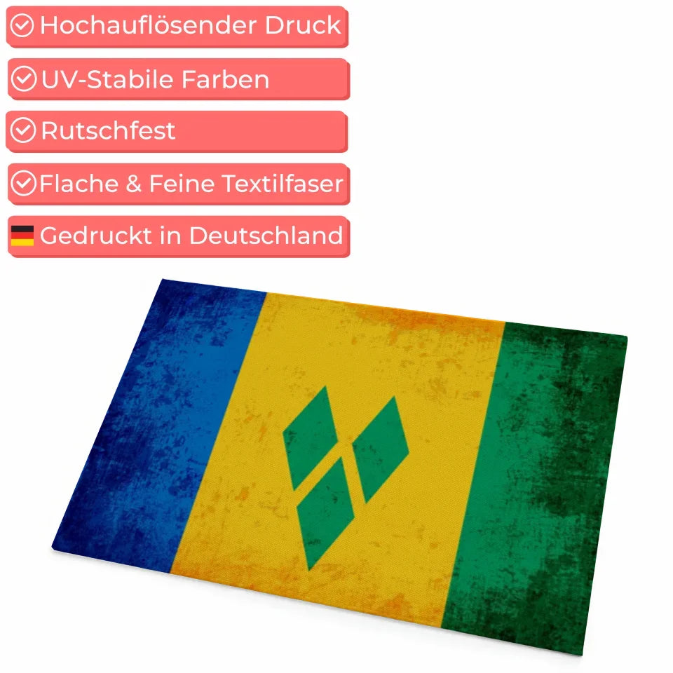 Personalisierte Fußmatte Länderflagge Wunschtext St. Vincent Grenadinen 4
