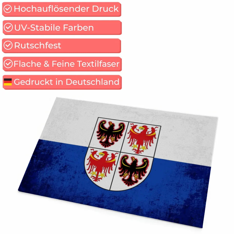 Personalisierte Fußmatte mit Länderflagge Wunschtext Südtirol Design 4