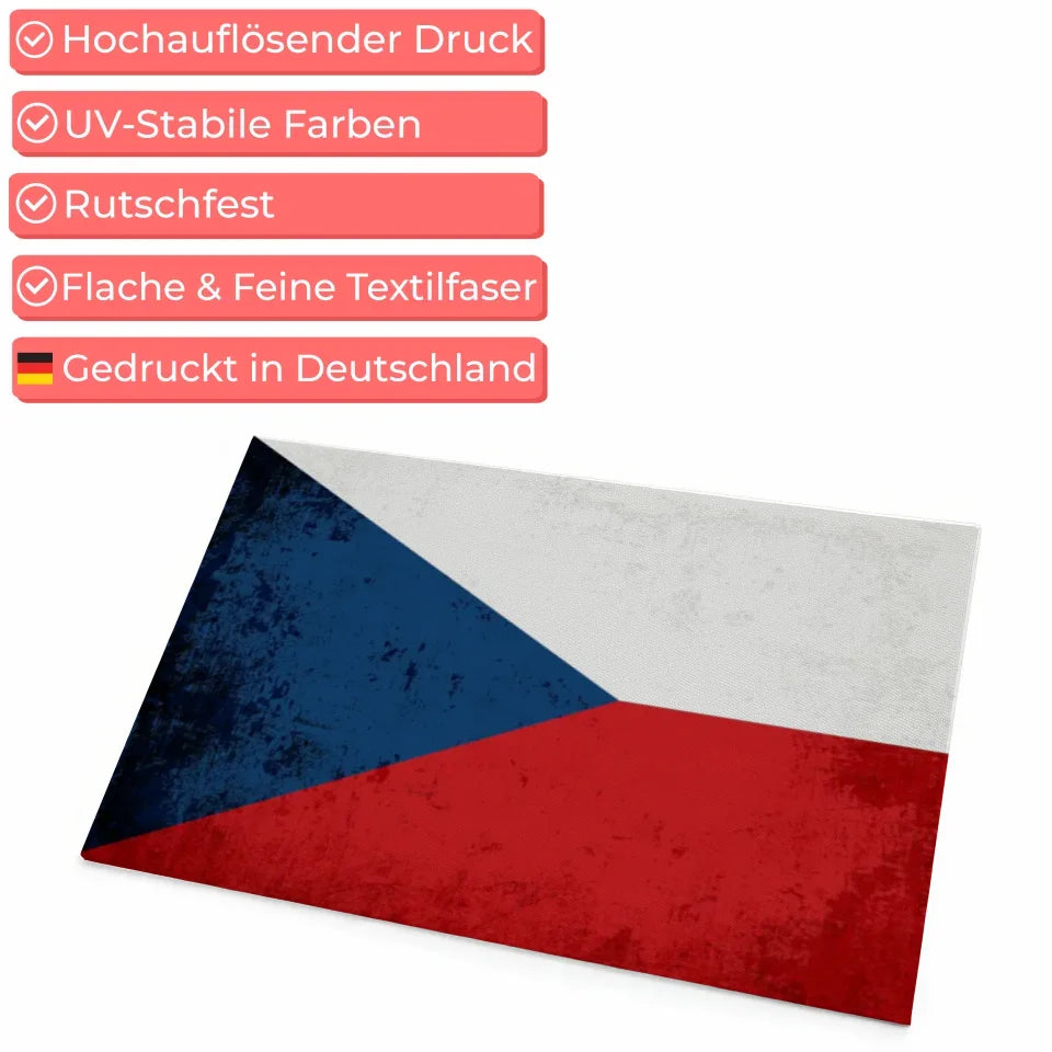 Personalisierte Fußmatte Länderflagge Wunschtext Tschechien 4