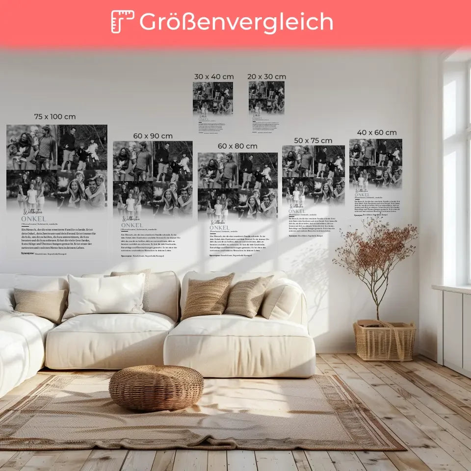 Personalisierte Leinwand mit Name Definition Onkel 4 Fotos 6