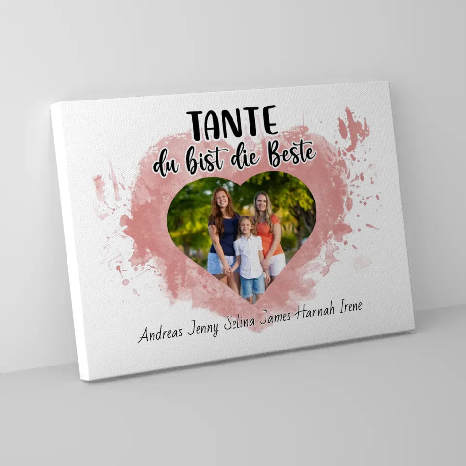 Familien Leinwand Tante du Bist die Beste Personalisiert 5