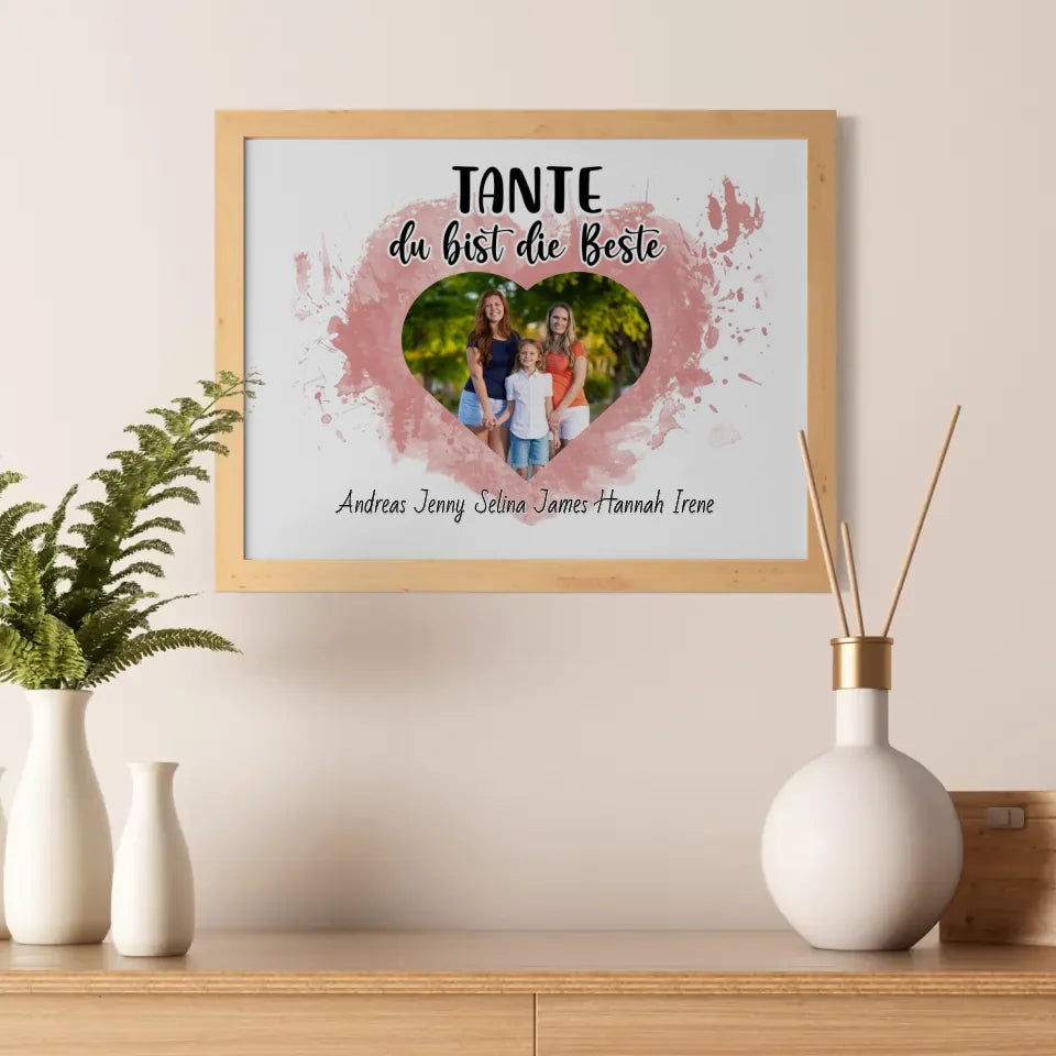 Familien Poster Tante du Bist die Beste Personalisiert