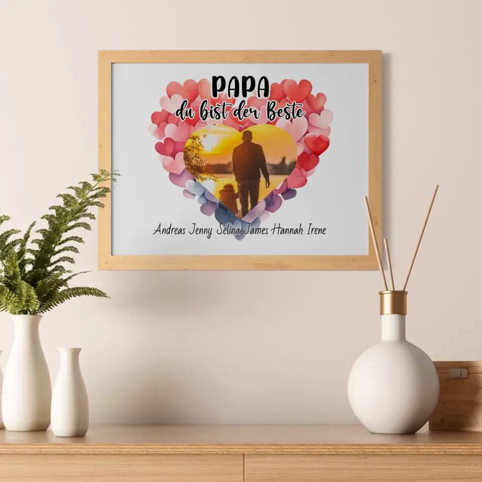 Poster Papa du bist der Beste Personalisiert