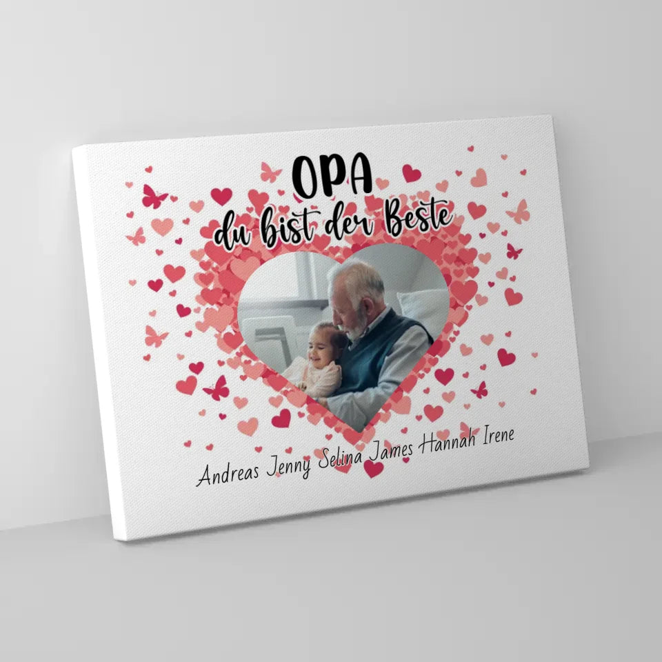 Opa Leinwand Personalisiert Opa du bist der Beste 5