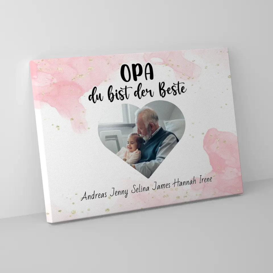 Personalisierte Opa Leinwand Opa du bist der Beste 5