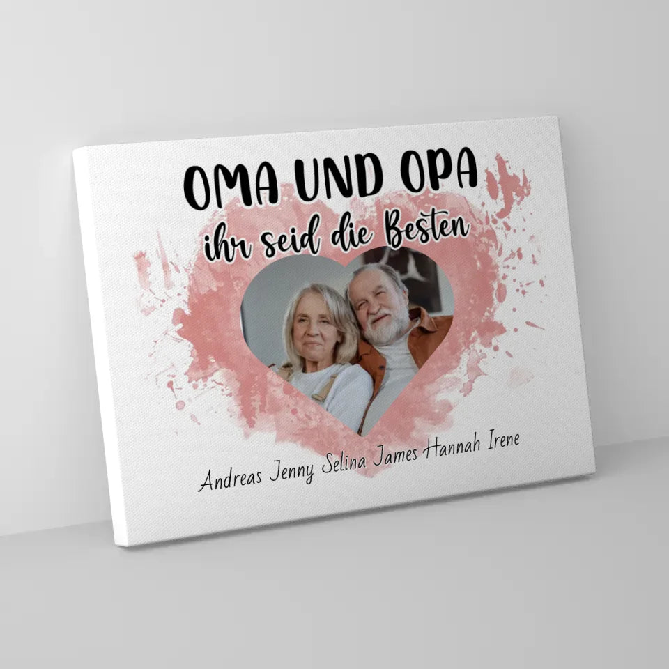 Familien Leinwand Oma und Opa Ihr seid die Besten Personalisiert 5