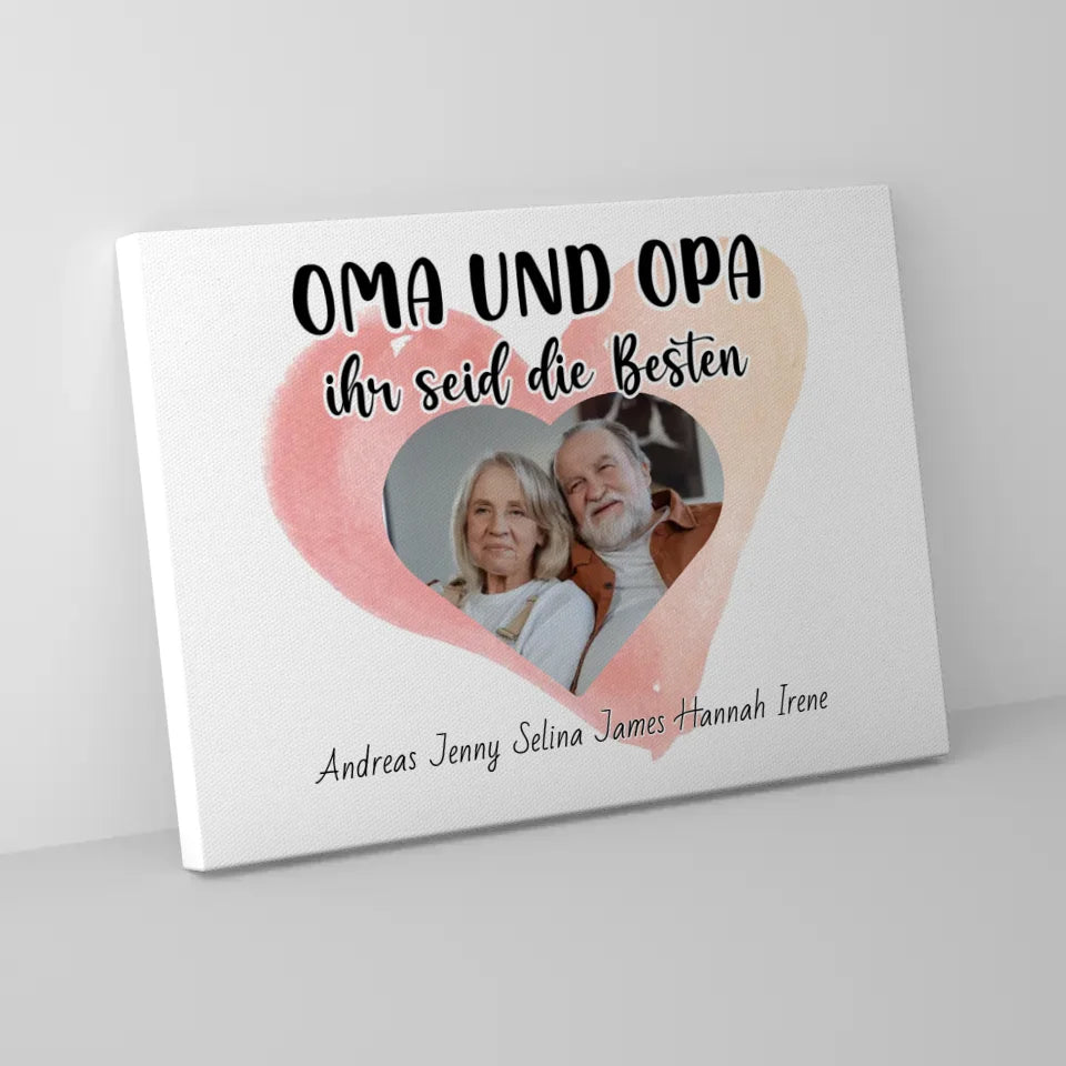 Leinwand für Oma und Opa Ihr seid die Besten Personalisiert 5