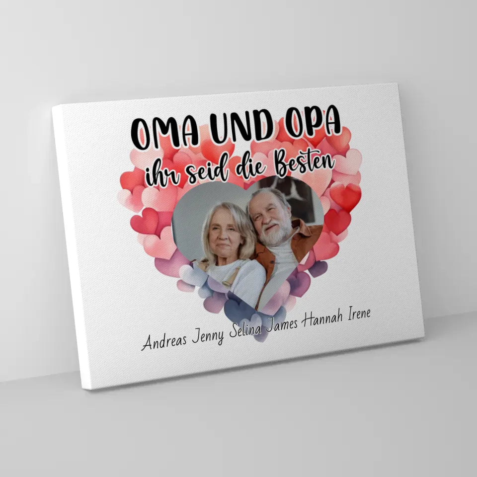 Leinwand Oma und Opa Ihr seid die Besten Personalisiert 5