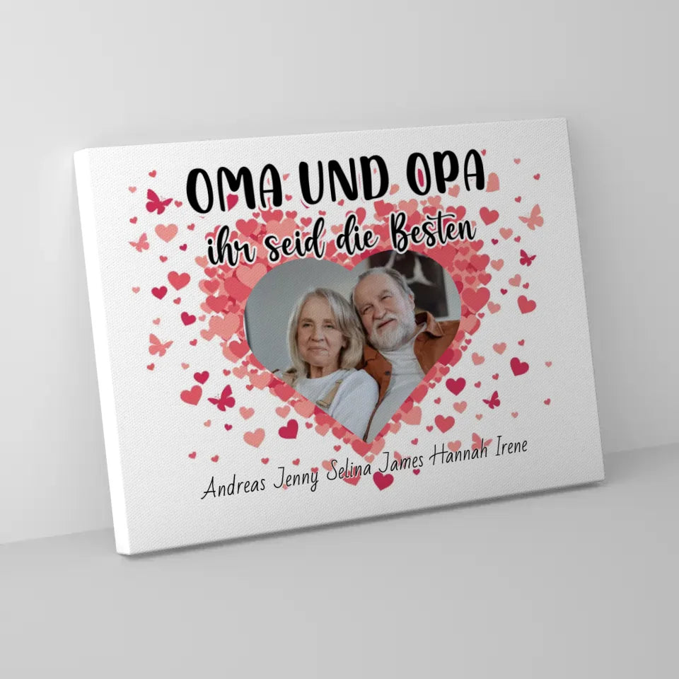 Großeltern Leinwand Personalisiert Oma und Opa Ihr seid die Besten 5