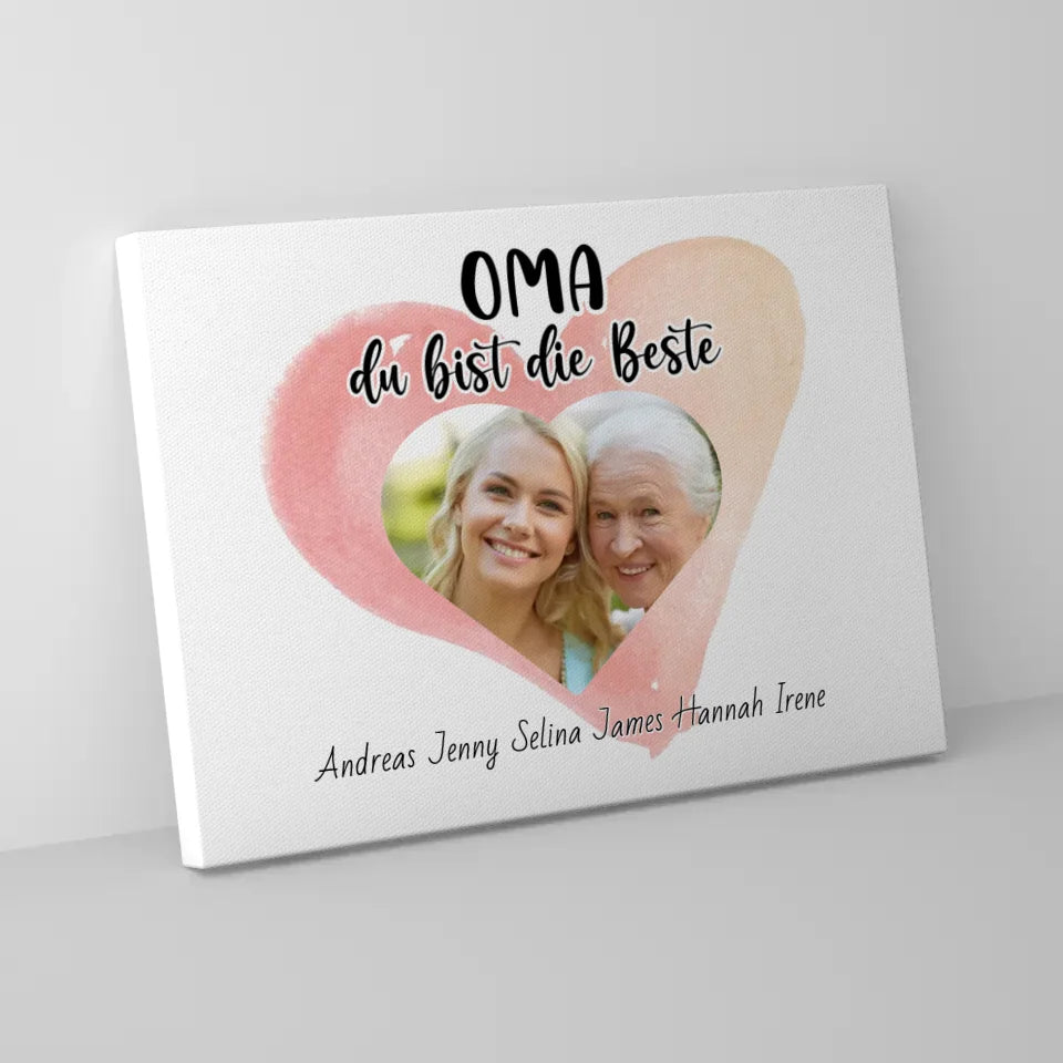 Leinwand für Oma du Bist die Beste Personalisiert 5