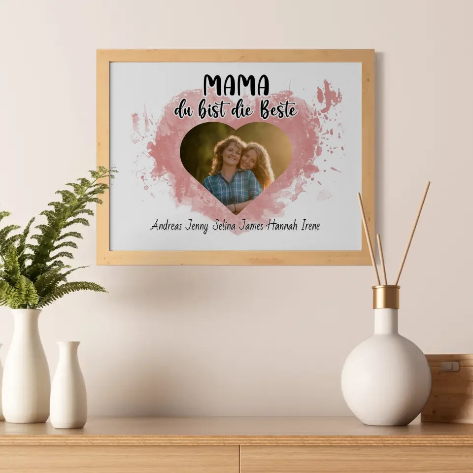 Familien Poster Mama du Bist die Beste Personalisiert