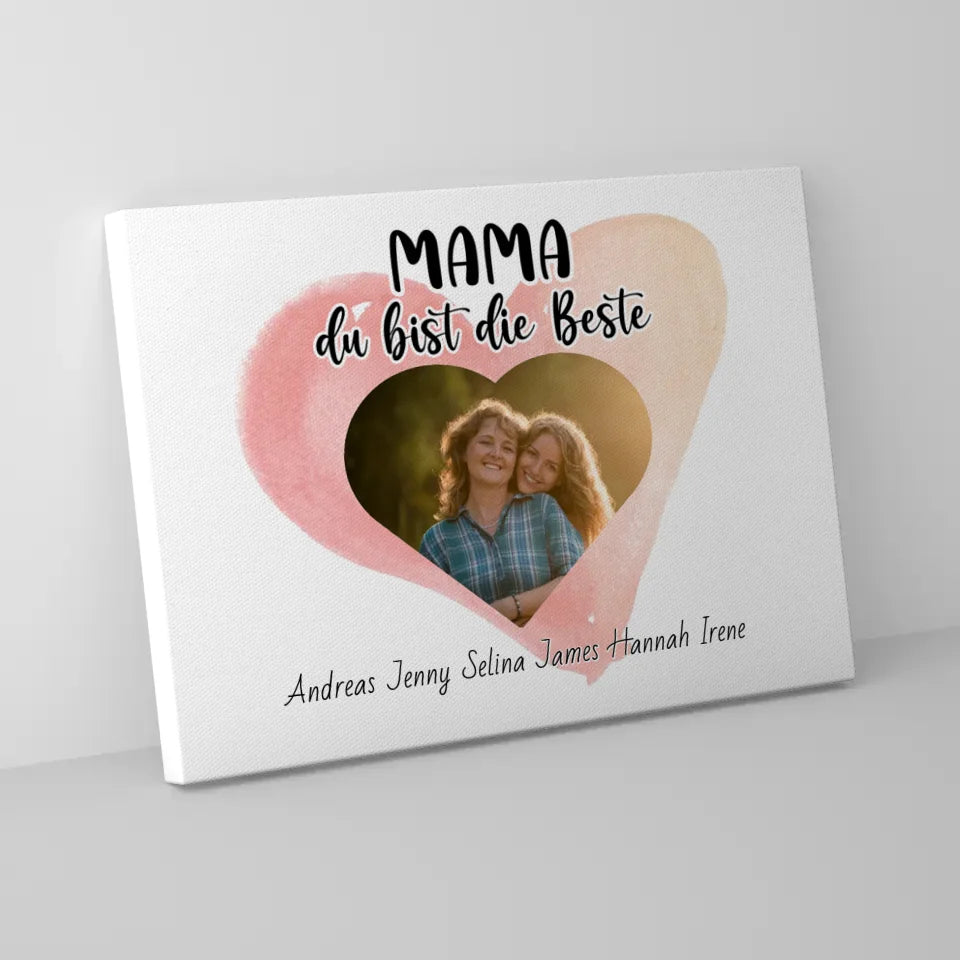 Leinwand für Mama du Bist die Beste Personalisiert 5