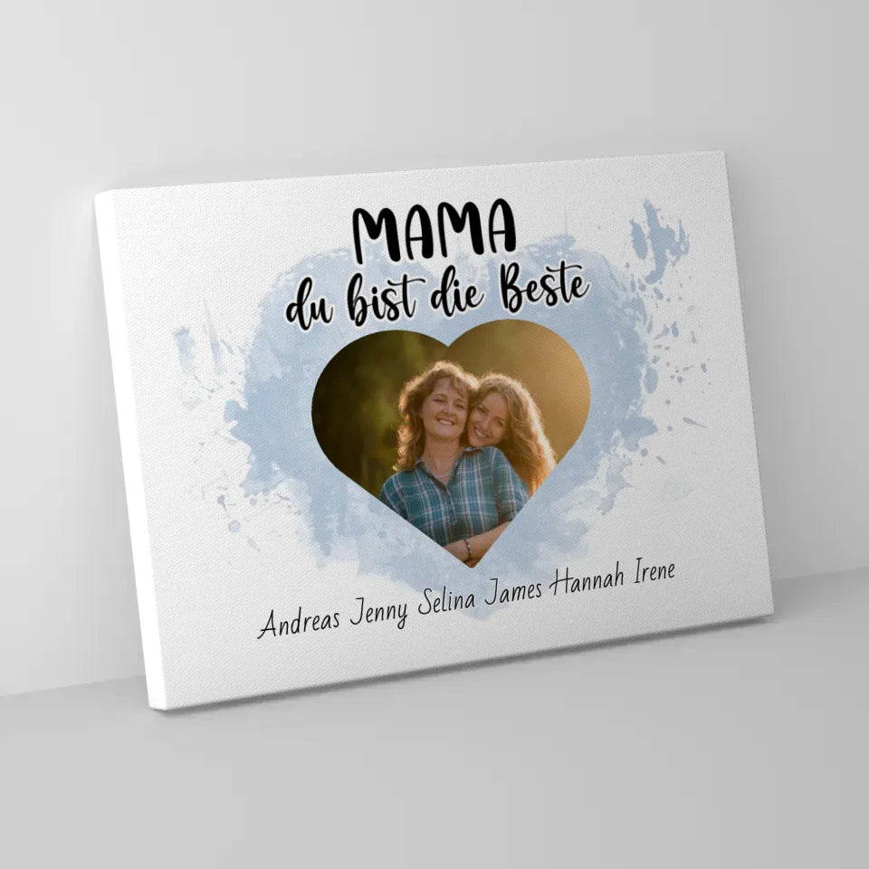 Leinwand mit Namen Mama du Bist die Beste Personalisiert 5