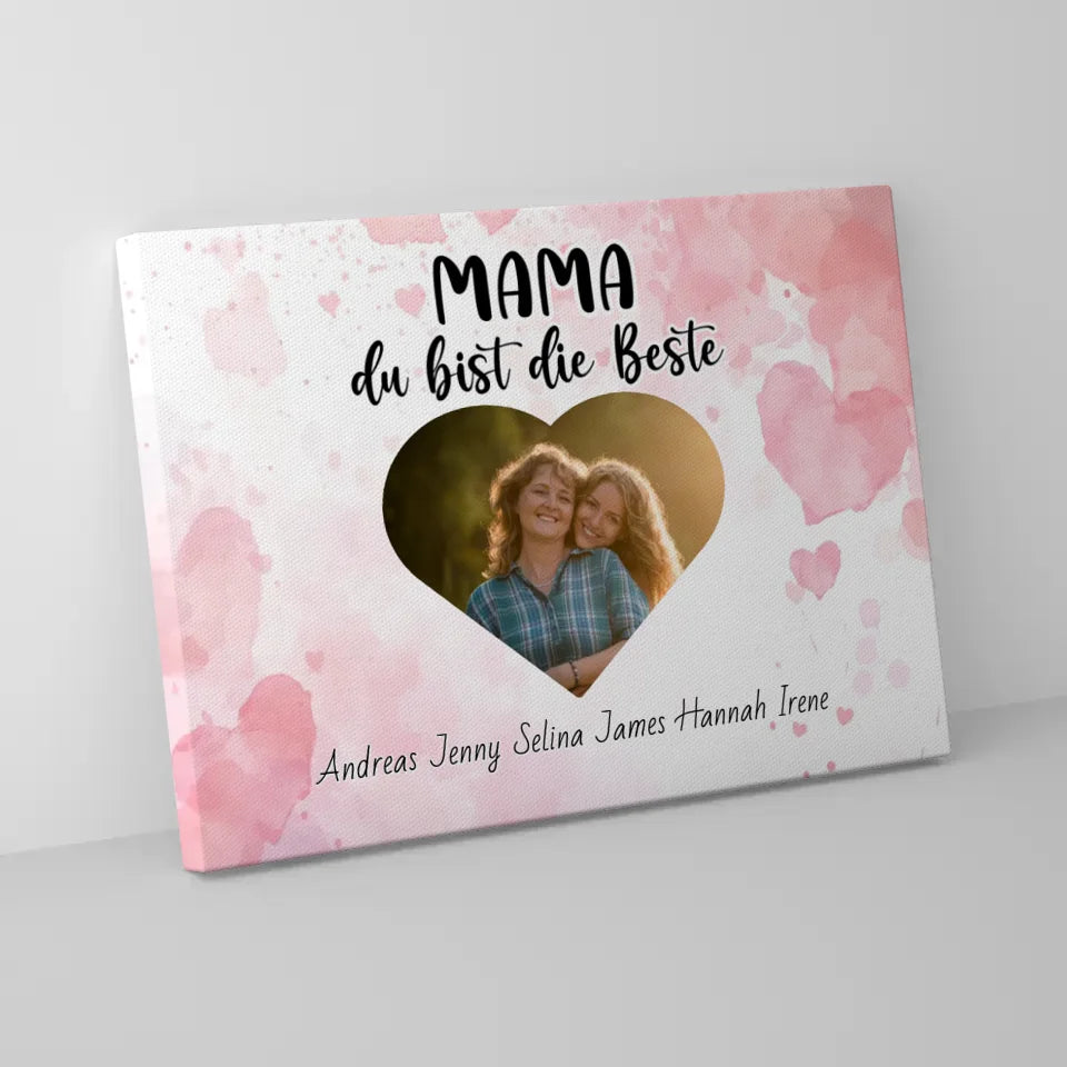 Personalisierte Leinwand Mama du Bist die Beste 5