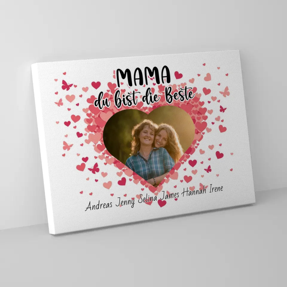Mama Leinwand Personalisiert Mama du Bist die Beste 5