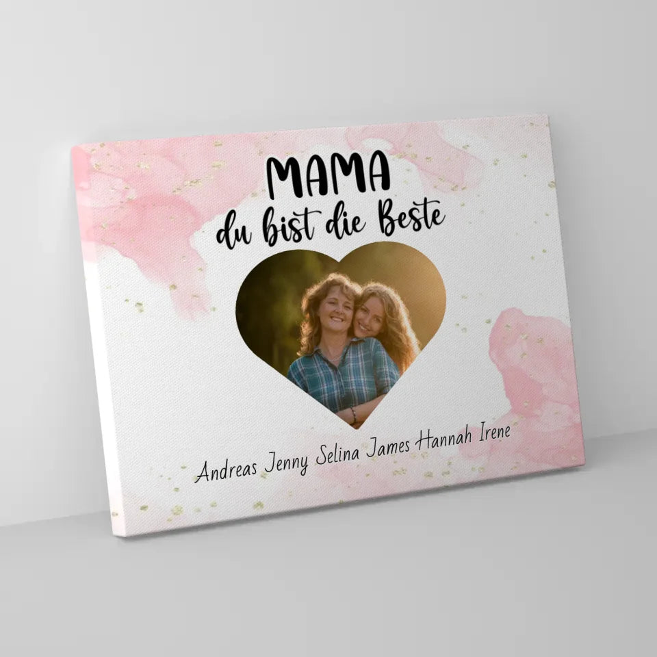 Personalisierte Mama Leinwand Mama du Bist die Beste 5