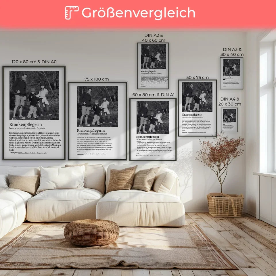 Personalisiertes Poster Definition Krankenpflegerin Mit Name und Foto 7
