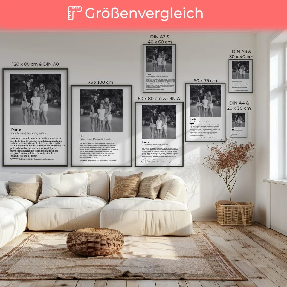 Personalisiertes Poster Definition Tante Mit Name und Foto 7