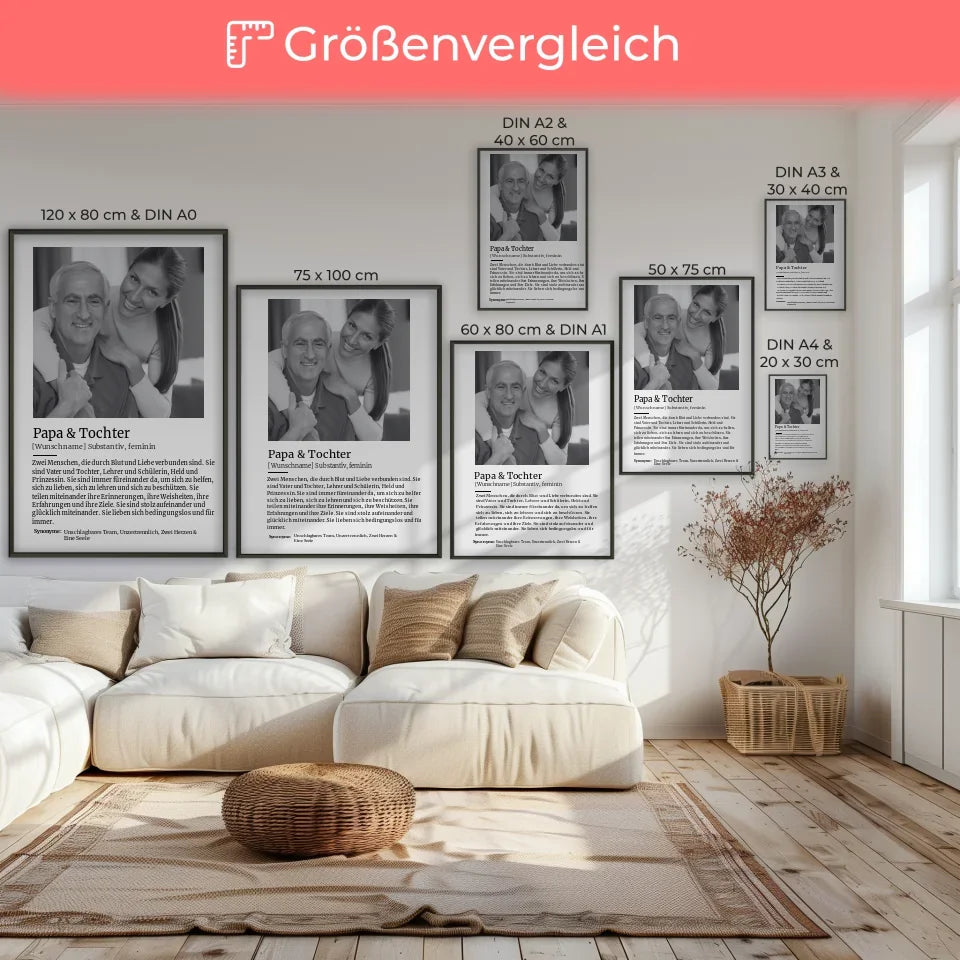 Personalisiertes Poster Definition Vater & Tochter Mit Name und Foto 7