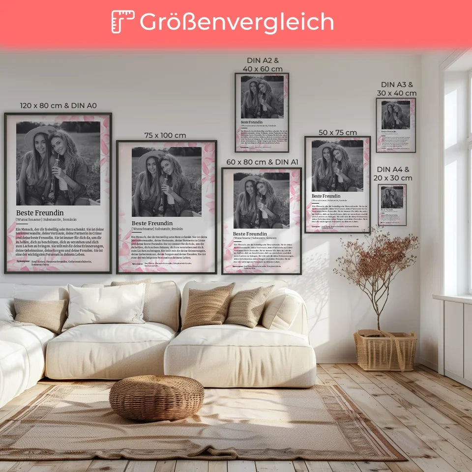 Poster personalisiert Definition Beste Freundin Mit Name 7