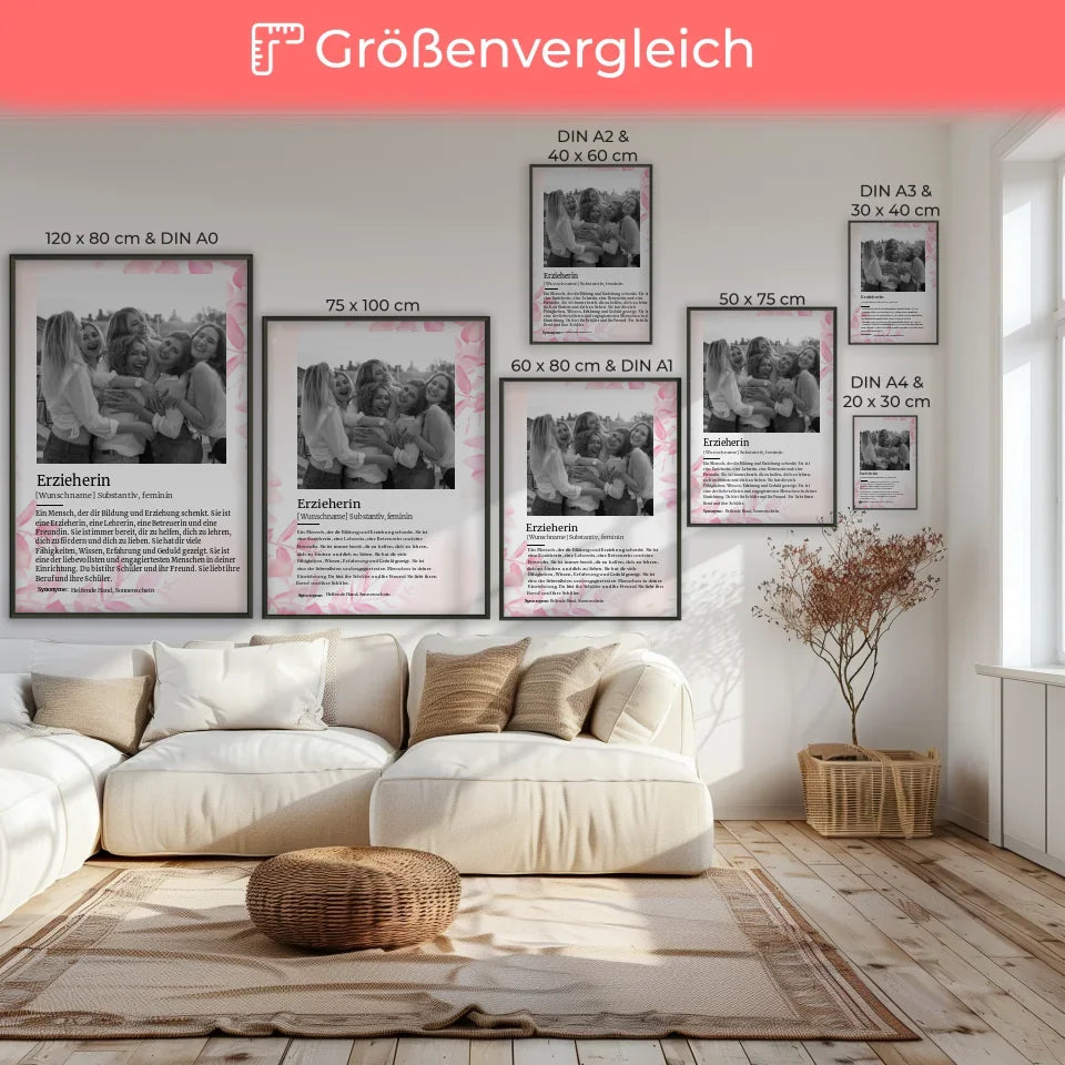 Poster personalisiert Definition Erzieherin Mit Name 7
