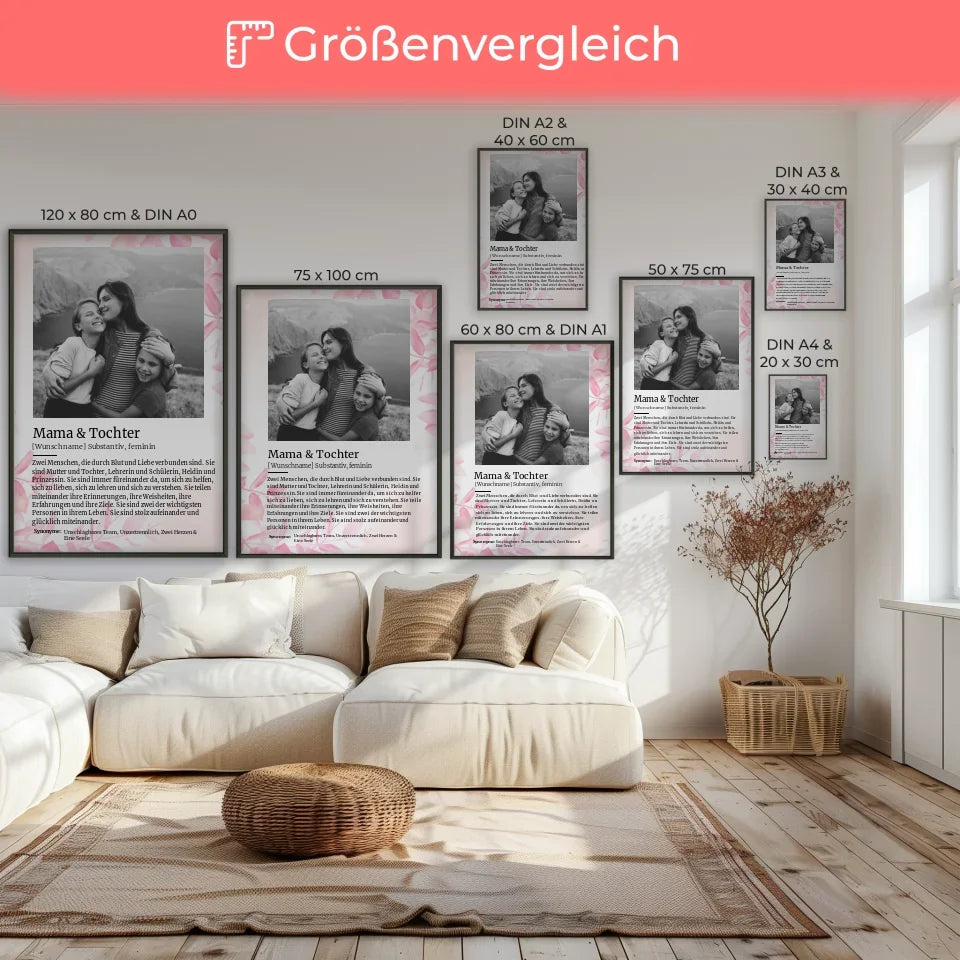 Poster personalisiert Definition Mutter & Tochter Mit Name 7