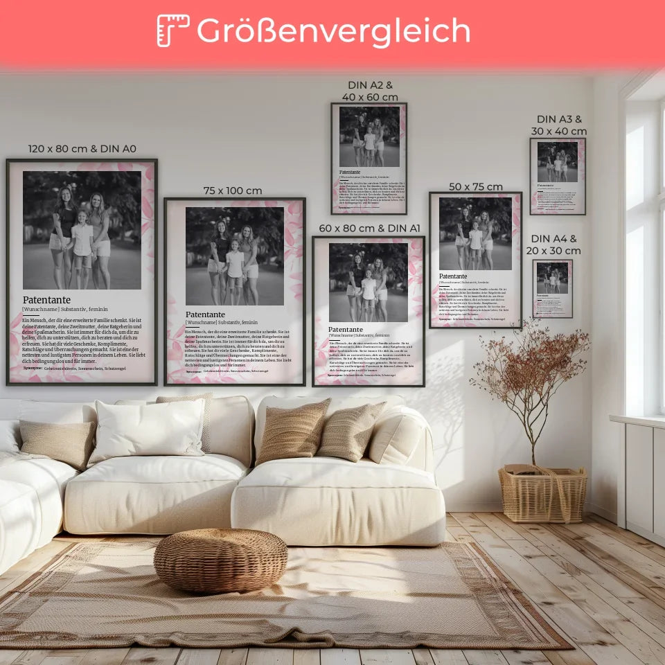 Poster personalisiert Definition Patentante Mit Name 7