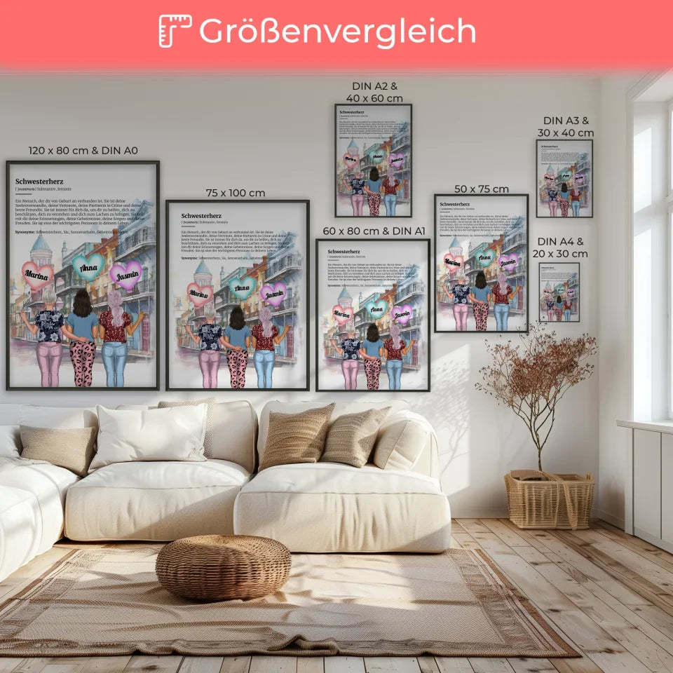 Schwester Poster Personalisiert Schwesterherz Definition 7