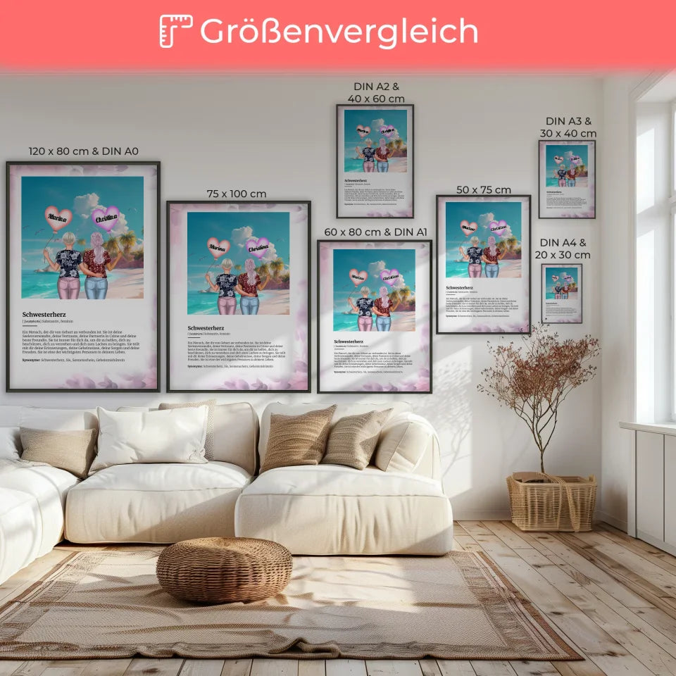 Personalisiertes Poster Schwesterherz Definition Malediven 7