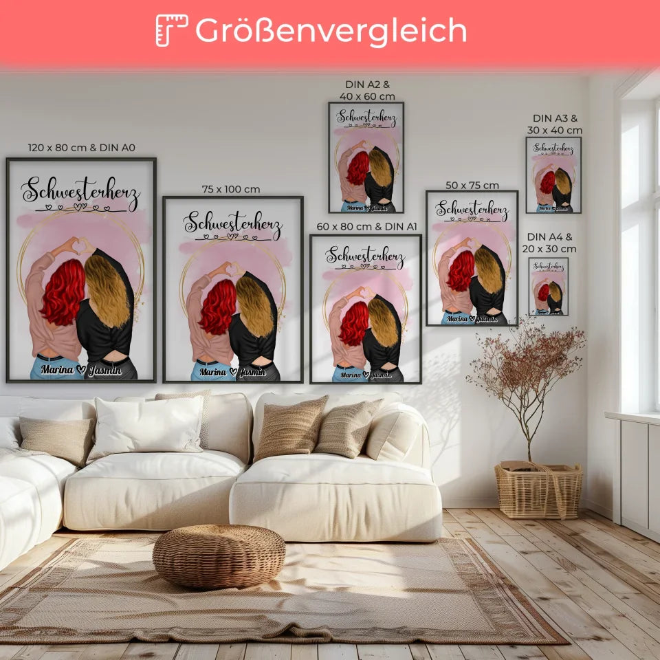 Poster Schwester Personalisiert Schwesterherz Mit Spruch 7