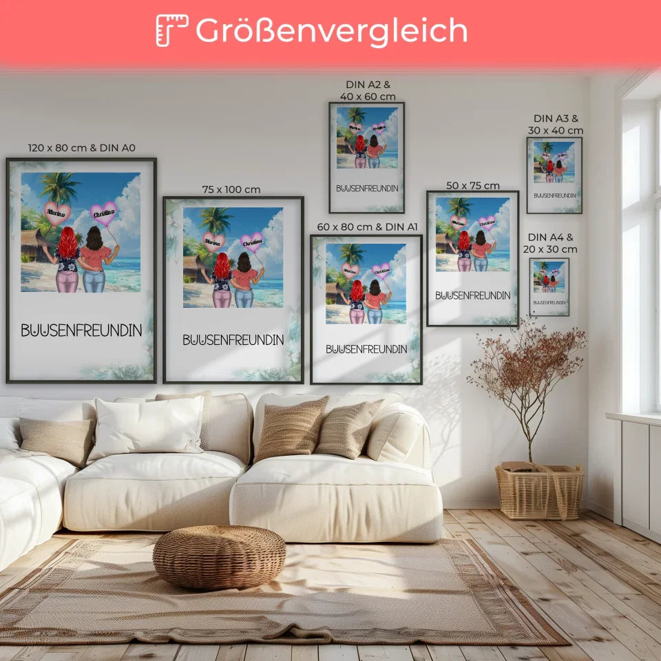 Personalisiertes Poster Freundinnen Busenfreundin Inselparadies 7