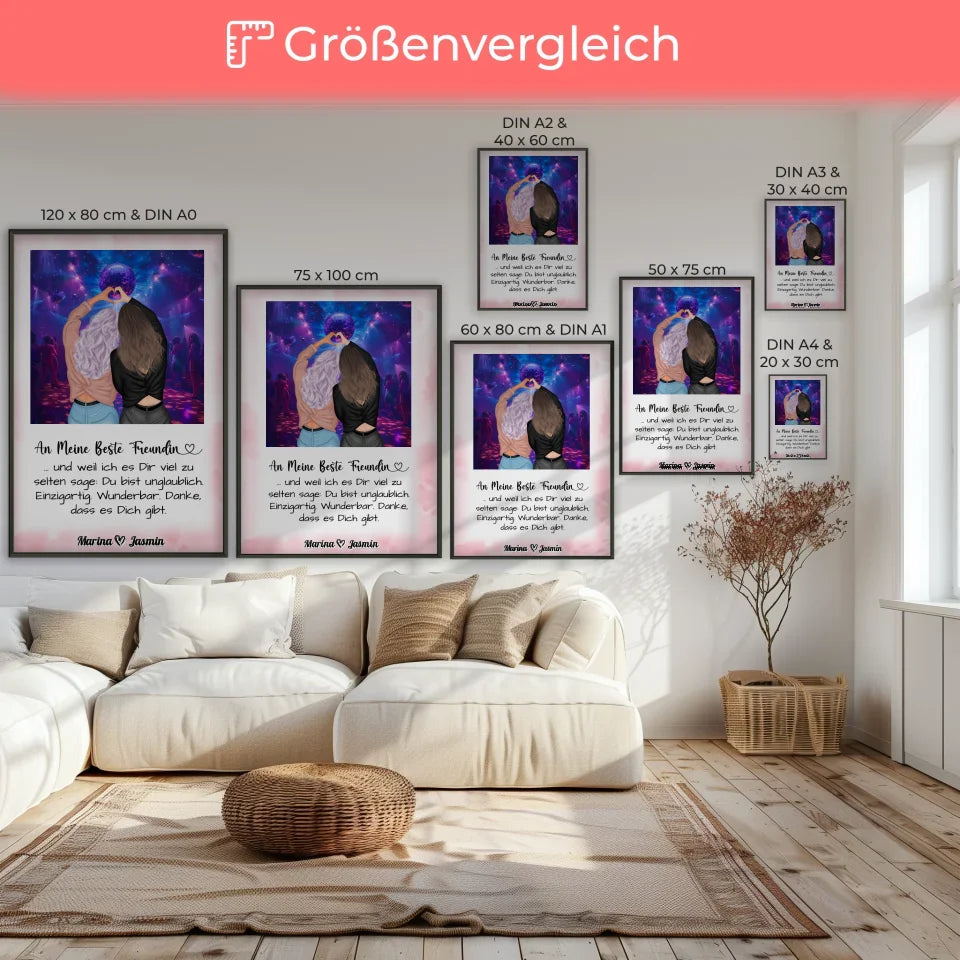 Beste Freundinnen Poster Einzigartig und Wunderbar Disko Party 7