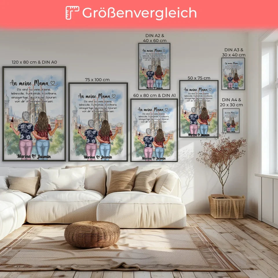 Personalisiertes Mama Tochter Poster In meinem Herzen 7