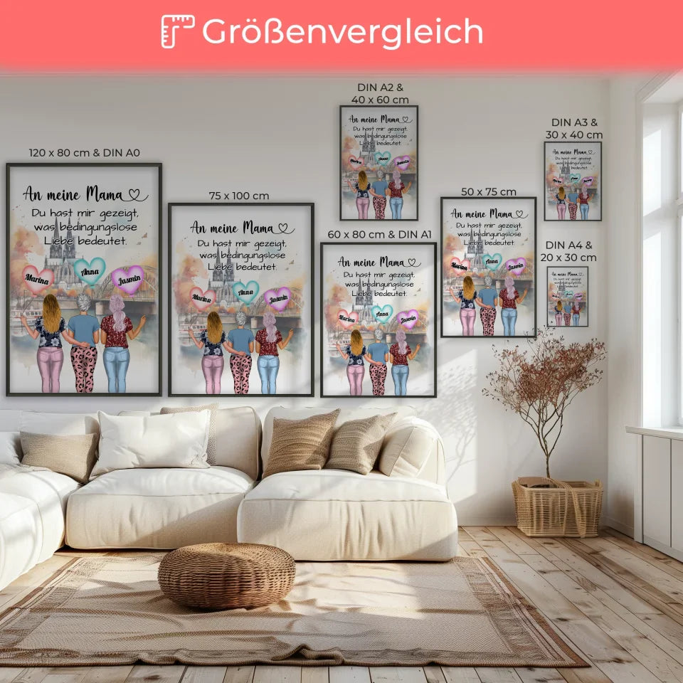 Mama Poster Unsere Mama Deine Liebe Für 2 bis 4 Töchter 7