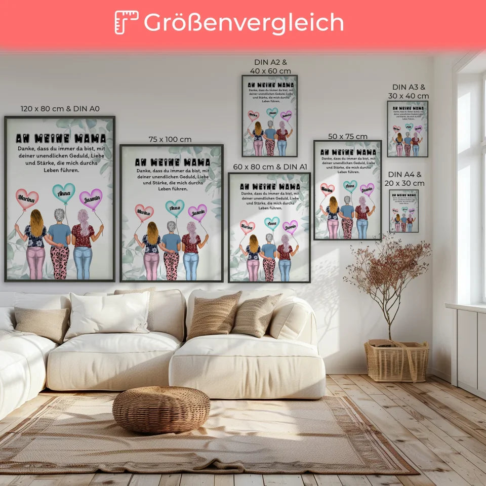 Mama Tochter Poster Unsere Mama Jede Umarmung Für 2 bis 4 Töchter 7