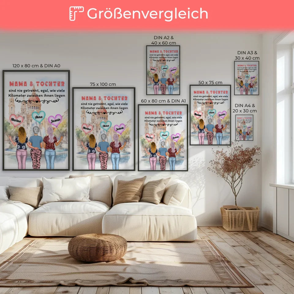 Mama Poster Muttertag Unsere Mama Mut und Hoffnung Für 2 bis 4 Töchter 7