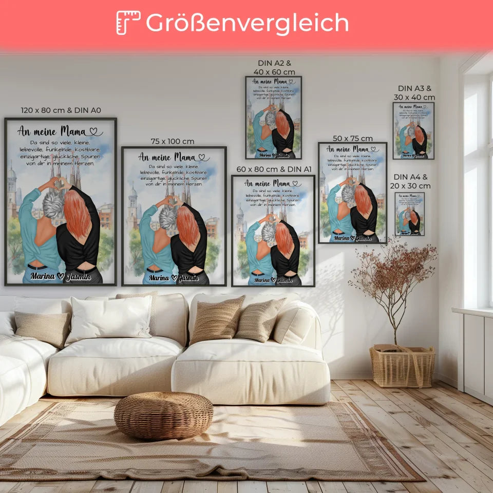 Personalisiertes Mama Tochter Poster In meinem Herzen Viele Optionen 7