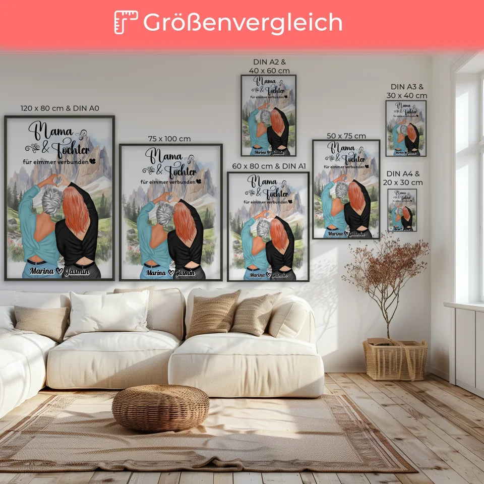 Mutter Tochter Poster Für immer verbunden Viele Optionen 7