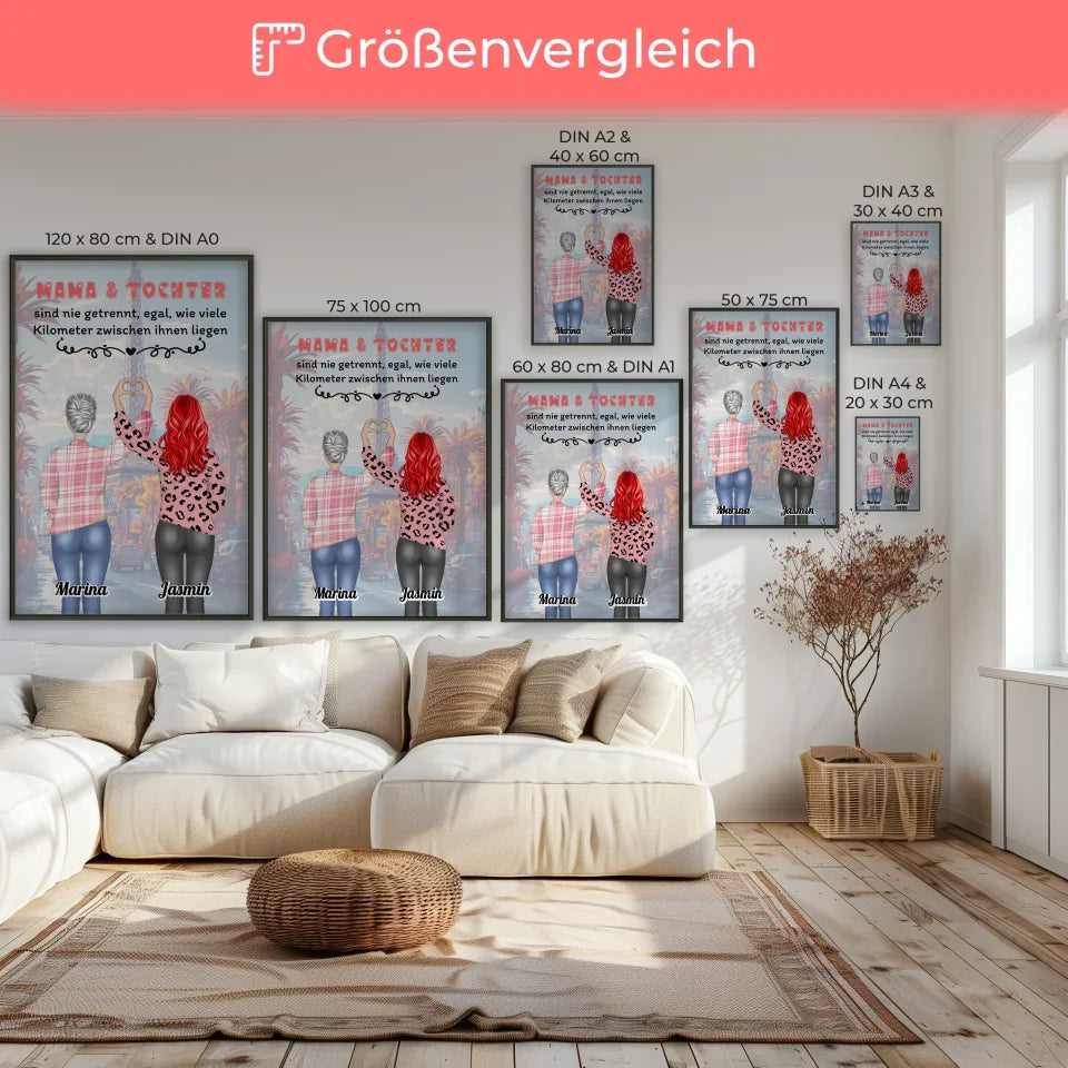 Mama Tochter Spruch Poster Mama und Tochter sind nie getrennt 7