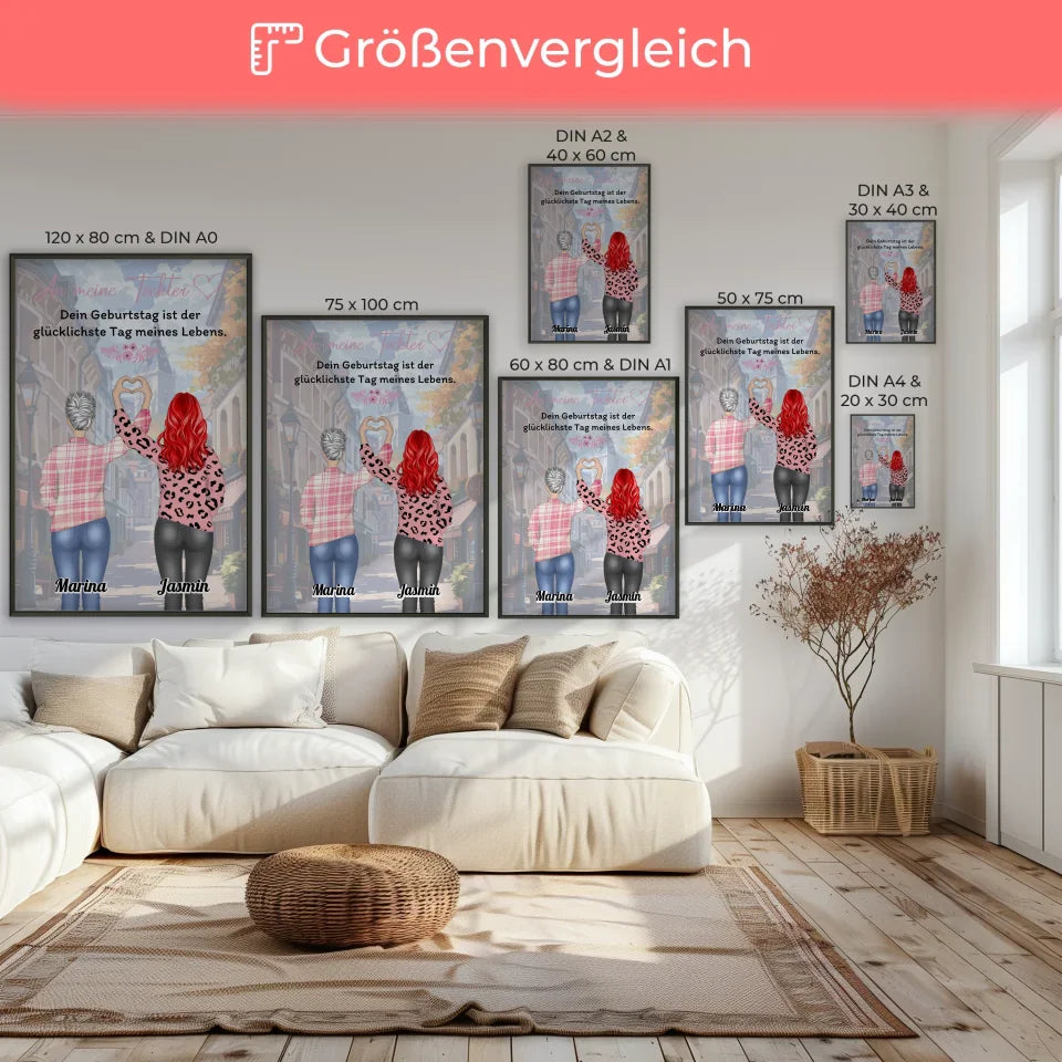 Poster An Meine Tochter der glücklichste Tag Herz Hände 7