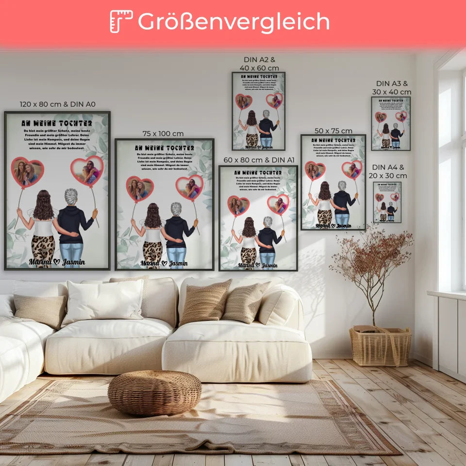 Personalisiertes Poster An Tochter Mein Kompass und Fotos 7