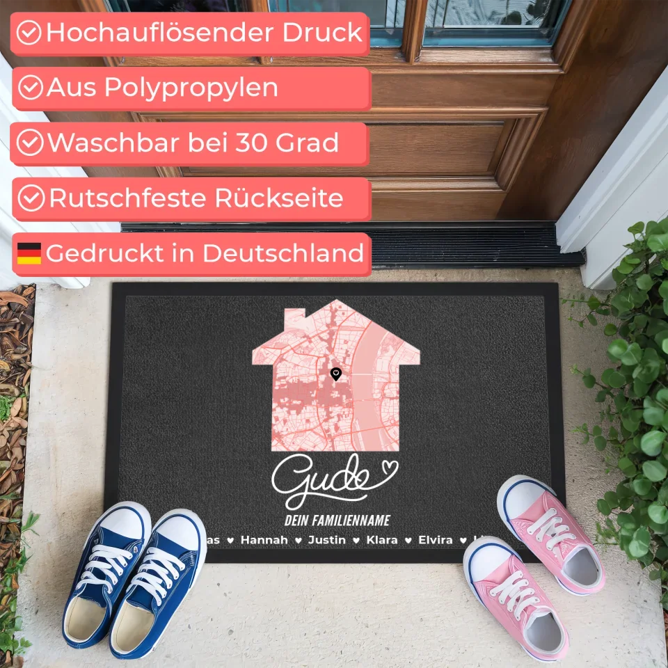 Fußmatte Personalisiert Gude Willkommen Auf Hessisch Familien Nachname 3