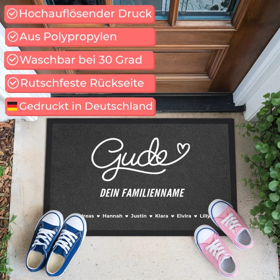 Fußmatte Personalisiert Willkommen Auf Hessisch Gude Familien Nachname 3