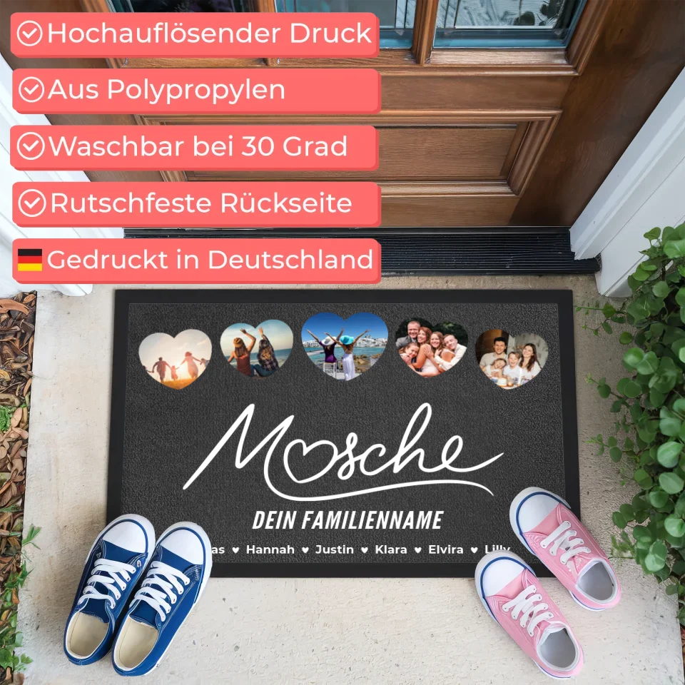 Personalisierte Fußmatte für Familien Willkommen Auf Pfälzisch Mosche Pfalz 3